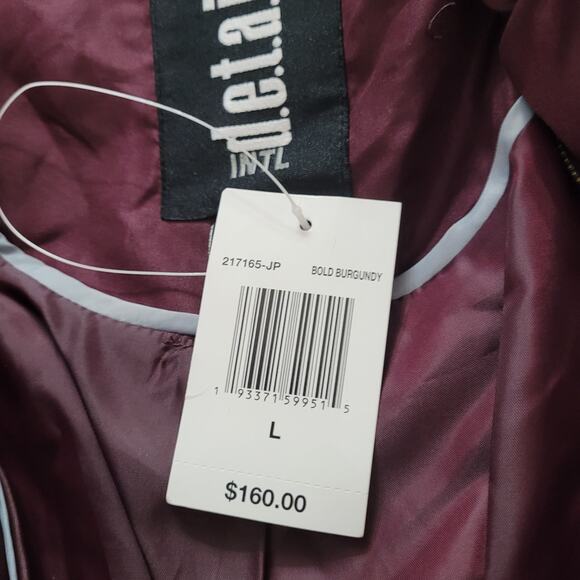 NWT Intl Details Womens Cozy Burgundy Full Zip Snap Hooded Puffer Jacket Size L - Picture 6 of 8